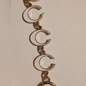 Gold and White C Strap Extender 6 Inches / Bag Bling